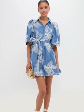 Tuckernuck - Chambray & Ivory Embroidery Cindy Mini Dress